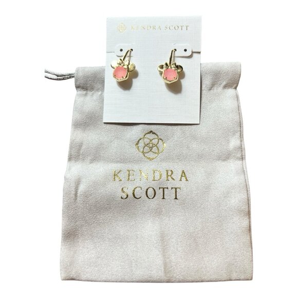 Kendra Scott x Disney Minnie Mouse 14K Gold Plated Earrings Cultured Pearl Pink - Picture 6 of 6